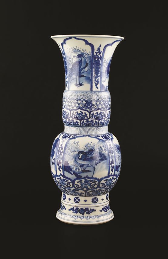 Chinese porcelain blue and white gu vase | MasterArt